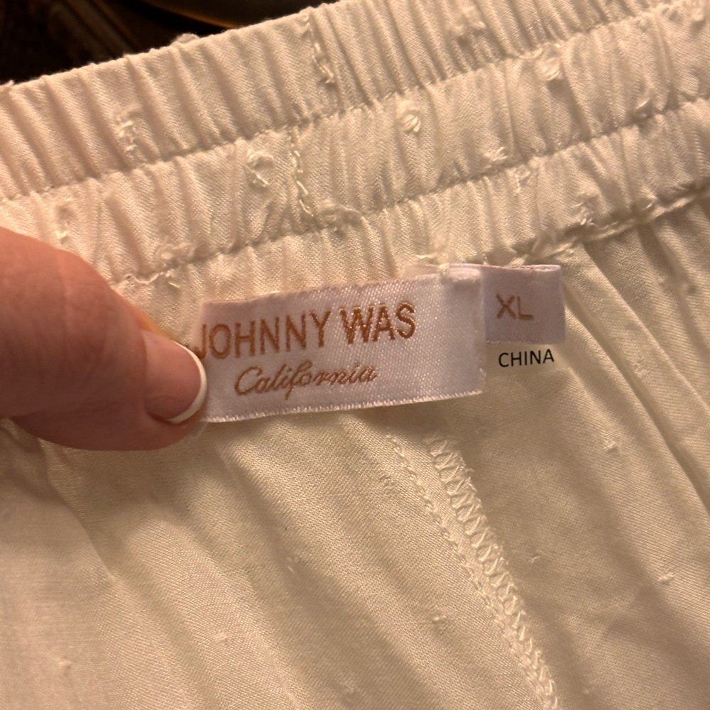 Johnny Was Ivory Textured Pants